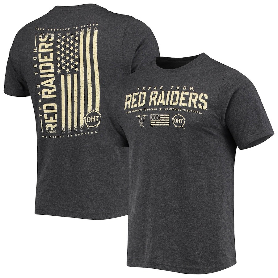 Texas Tech Red Raiders OHT Military Appreciation Flag T-Shirt Father's Day Gift Ideas