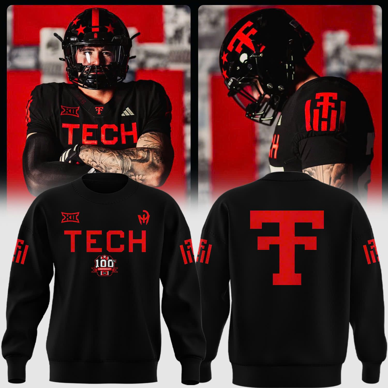 Texas Tech Red Raiders The 100th Anniversary Sweatshirt Football Apparel Great Gift For Fans