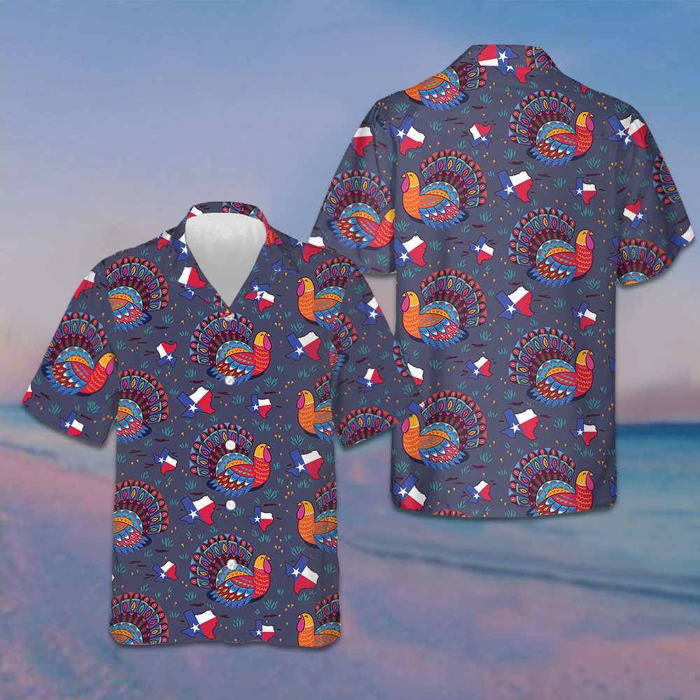 Texas Turkey Thanksgiving Hawaiian Shirt Texas Lover Button Up Shirt Gifts For Thanksgiving