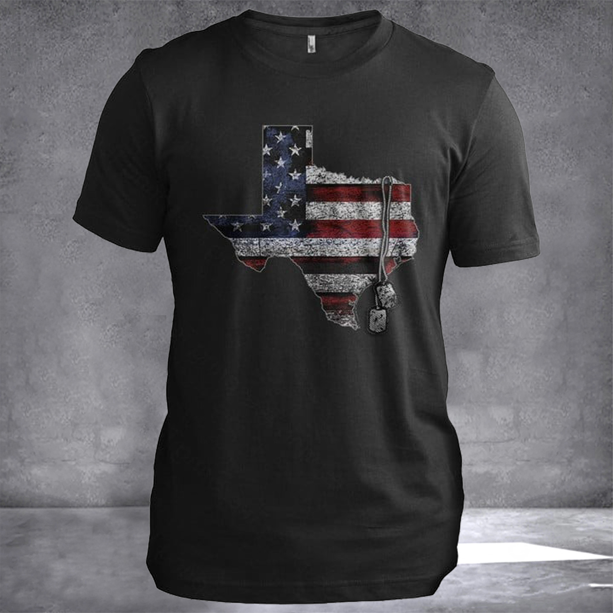 Texas Veteran Dog Tags Texas T-Shirt Mens Patriotic Tee Shirts Veterans Day Gift Ideas