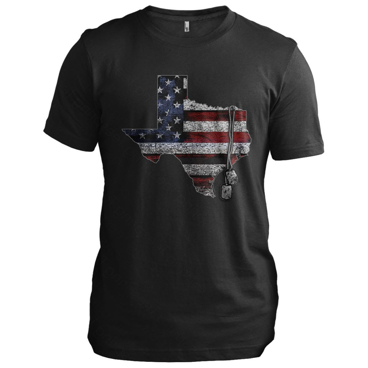 Texas Veteran Dog Tags Texas T-Shirt Mens Patriotic Tee Shirts Veterans Day Gift Ideas