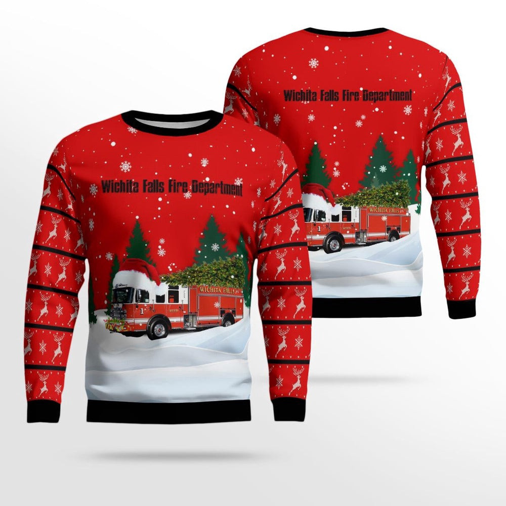 Texas Wichita Falls Fire Department Christmas Ugly Sweater Unisex Christmas Gift