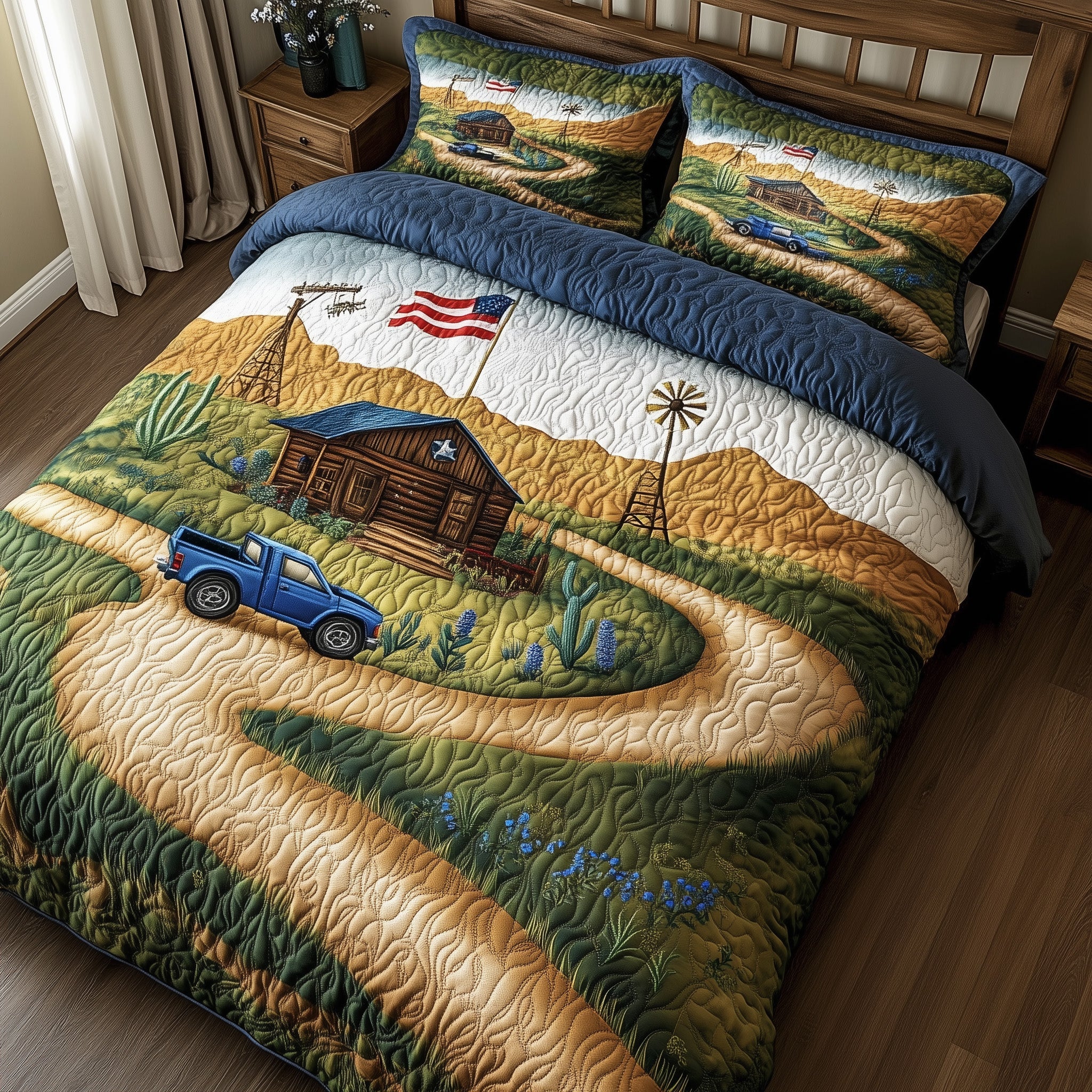 Texas Wild Spirit Quilted Bedding Set Duvet Cover Merchandise Cactus Gifts For Women