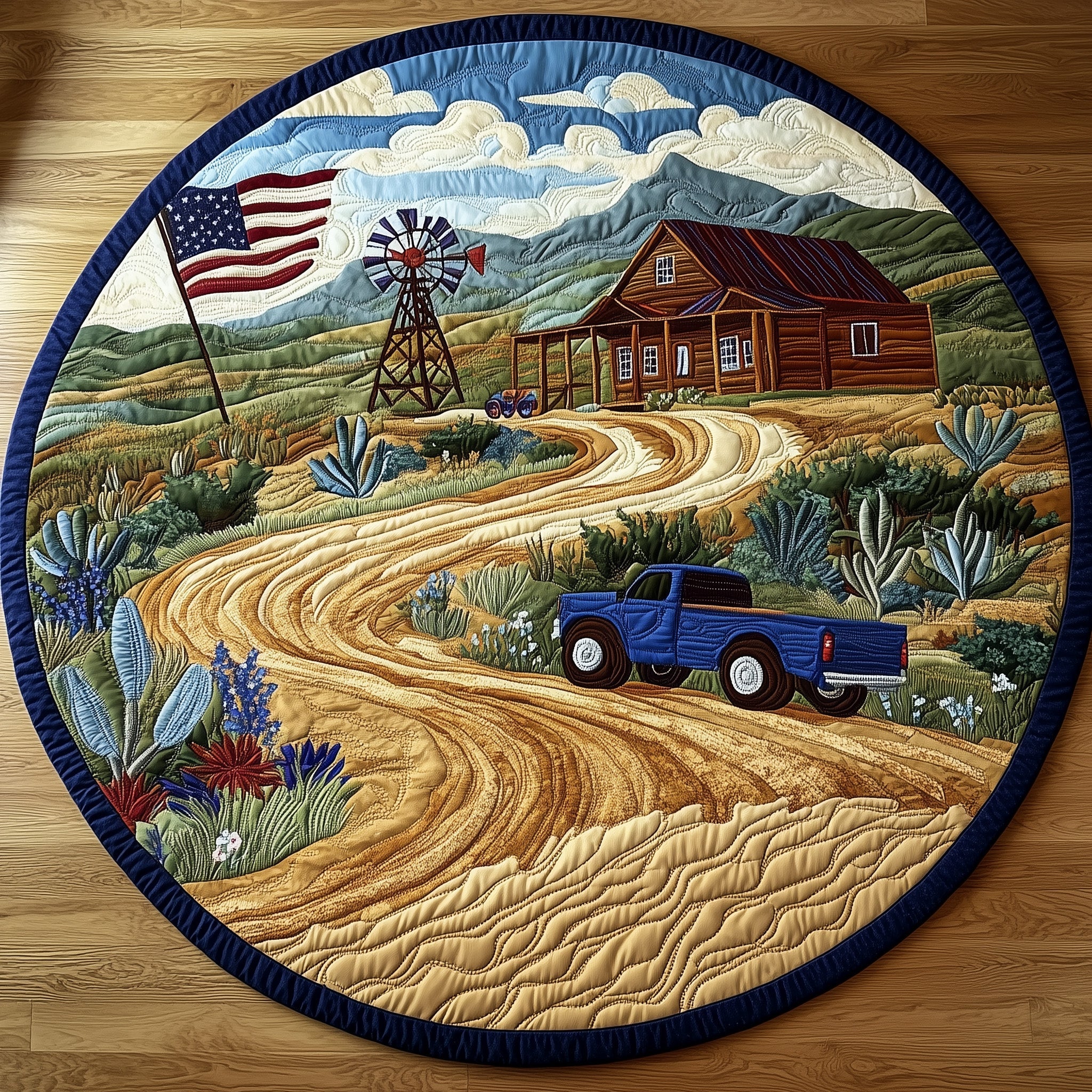 Texas Wild Spirit Quilted Round Mat Gftohd7709 Gift For Kids