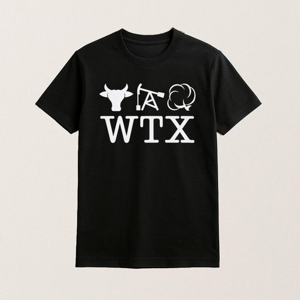 Texas WTX Cow Oil Cotton T-Shirt WTX West Texas Pride Shirt Gifts For Dad