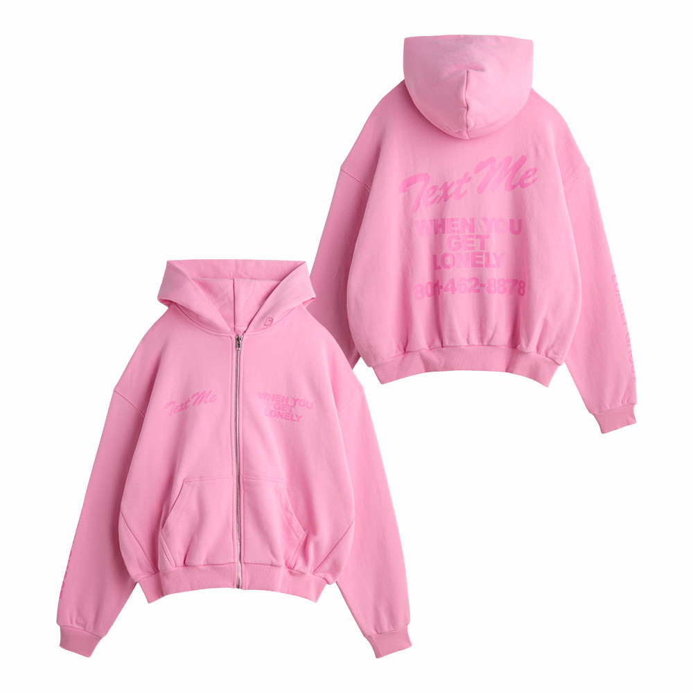 Text Me When You Get Lonely Zip Hoodie Lonely Ghost Apparel Birthday Gift Idea