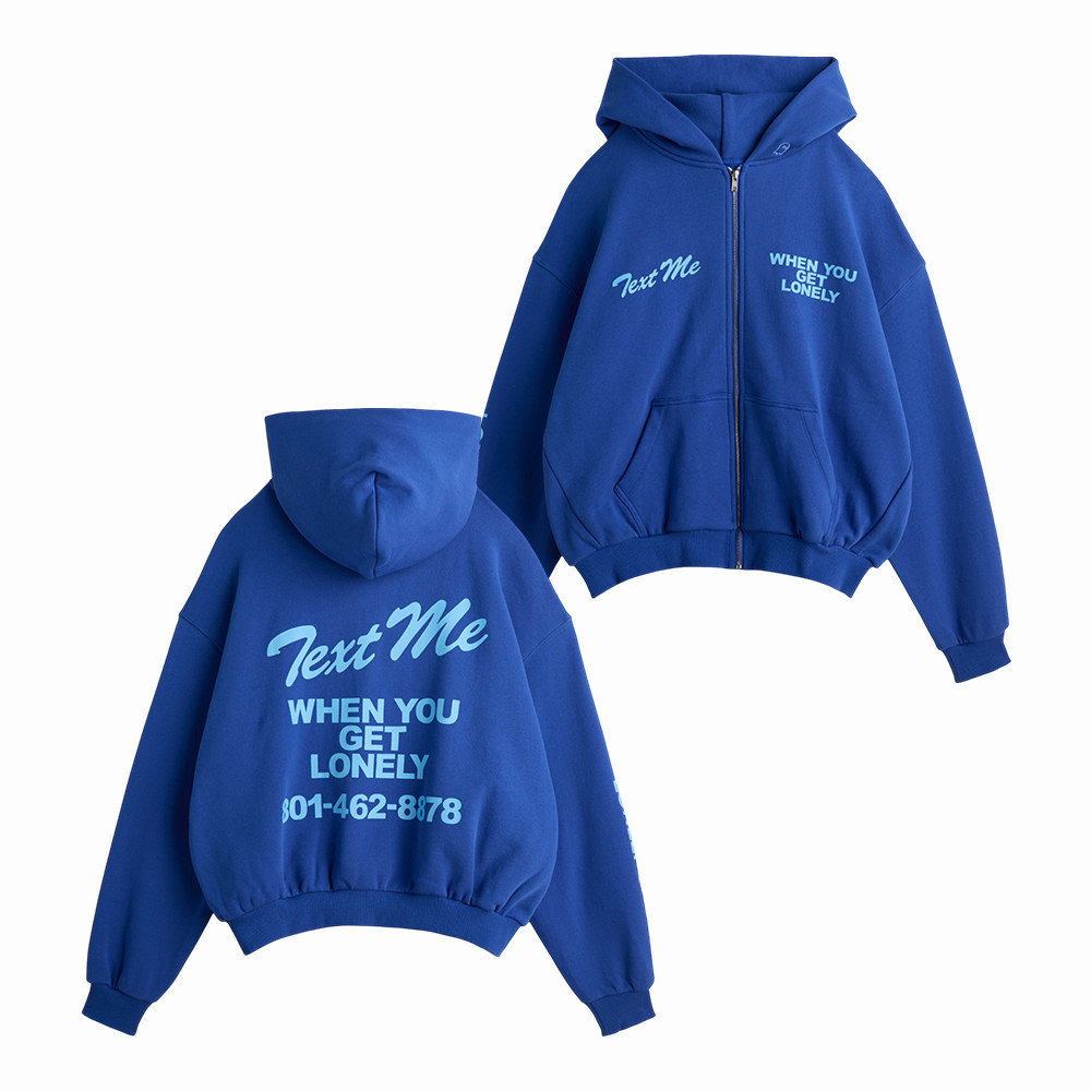 Text Me When You Get Lonely Zip Hoodie Lonely Ghost Merch Gift For Girlfriend