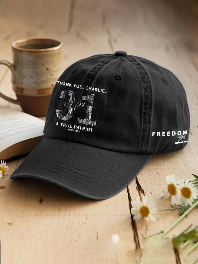 Thank You Charlie Kirk 31 True Patriot Printed Hat Gift For America Lovers