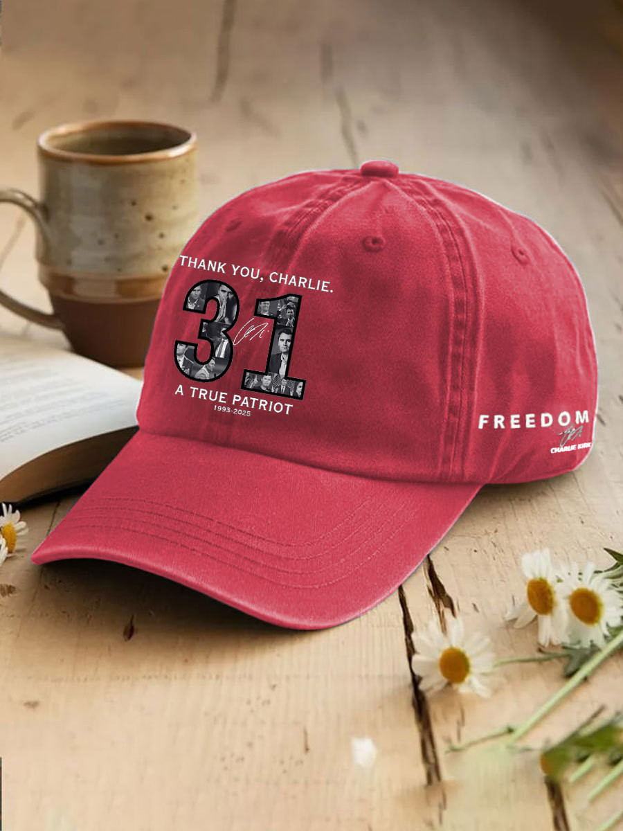 Thank You Charlie Kirk Hat A True Patriot 1993 2025 Tribute Red Charlie Kirk Cap