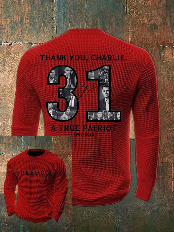 Thank You Charlie Kirk Long Sleeve Shirt A True Patriot Signed Tribute Red Charlie Kirk Apparel