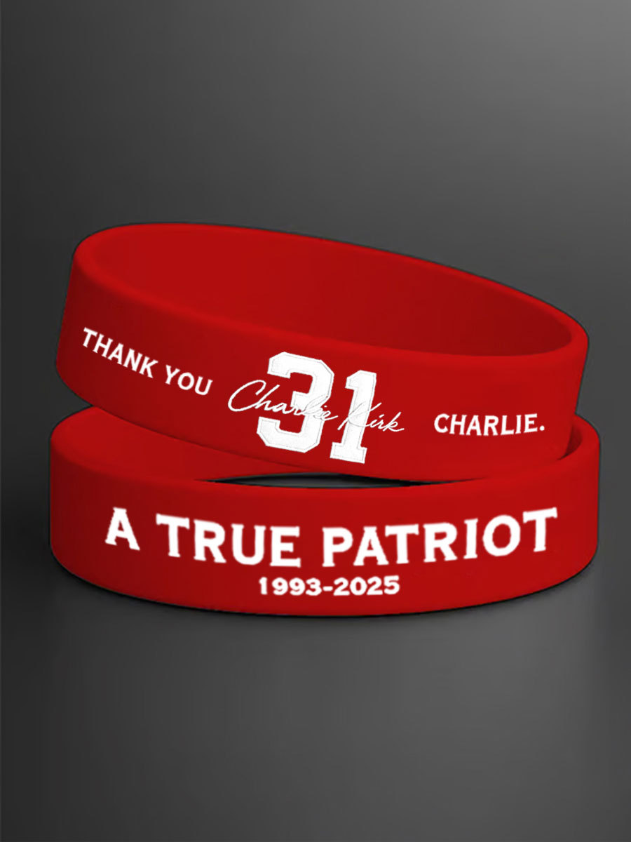 Thank You Charlie Kirk Memorial Silicone Bracelet A True Patriot Charlie Kirk Merch