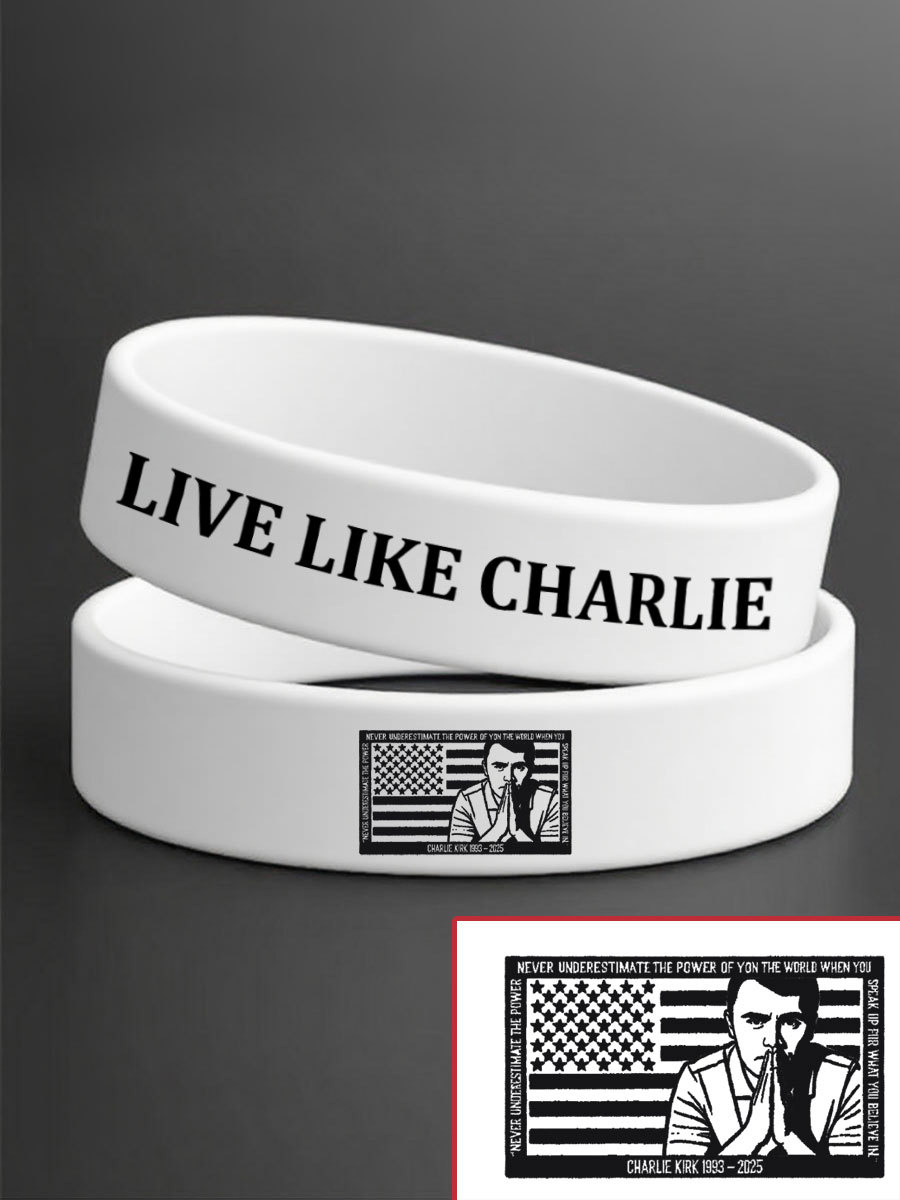 Thank You Charlie Kirk Memorial Silicone Bracelet Live Like Charlie Kirk Merch