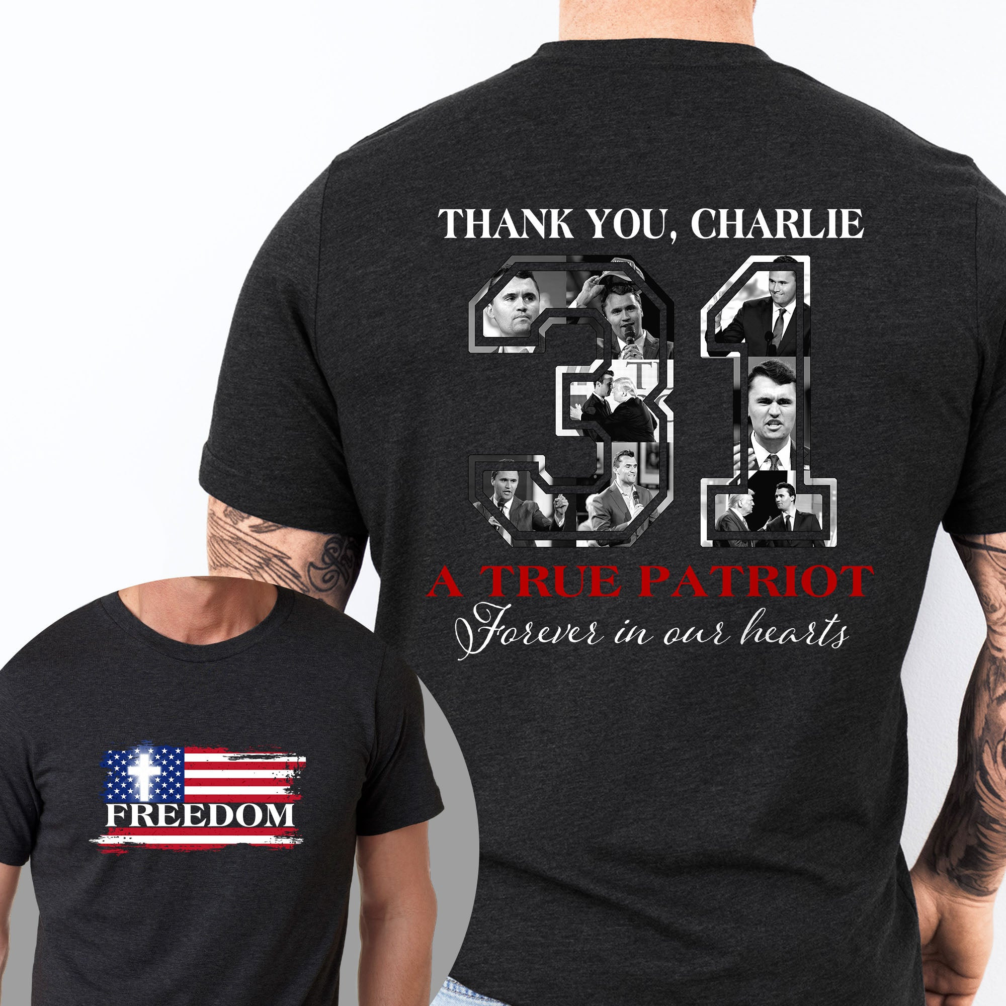 Thank You Charlie T-shirt 31 Years Forever In Our Hearts Memorial Charlie Kirk Apparel