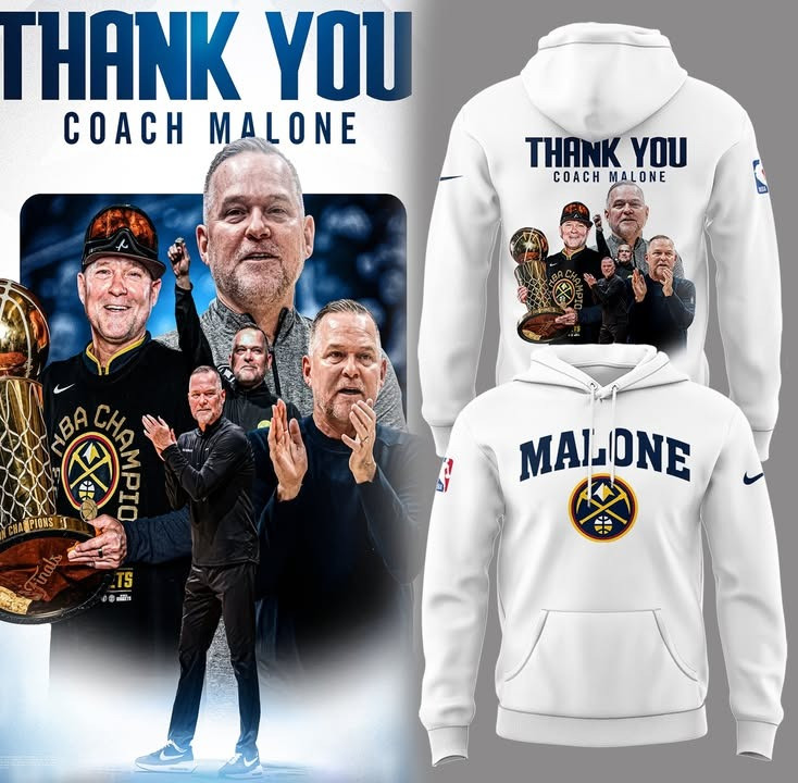 Thank You Coach Malone Denver Nuggets Hoodie NBA Basketball Fan Merch Gift Ideas