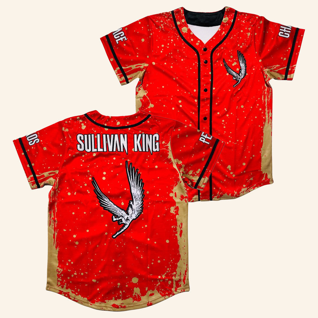 Thank You For Raging Apparel Merch Sullivan King Demented Valhalla Blood And Gold Baseball Jersey Thank You For Raging Apparel Merch Sullivan King Demented Valhalla Blood And Gold Baseball Jersey