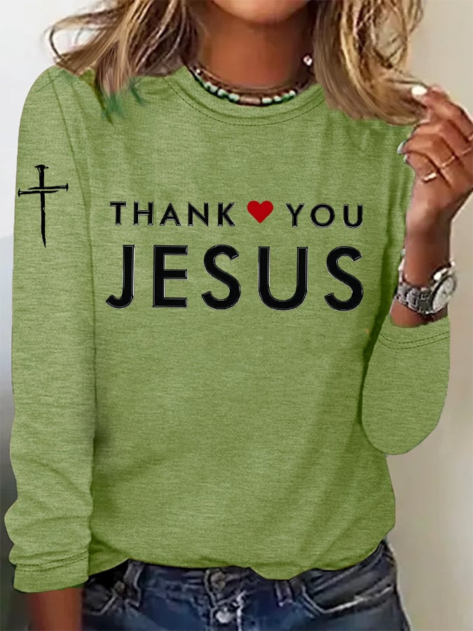 Thank You Jesus Long Sleeve Shirt Faith In Jesus Best Thanksgiving Gift Ideas