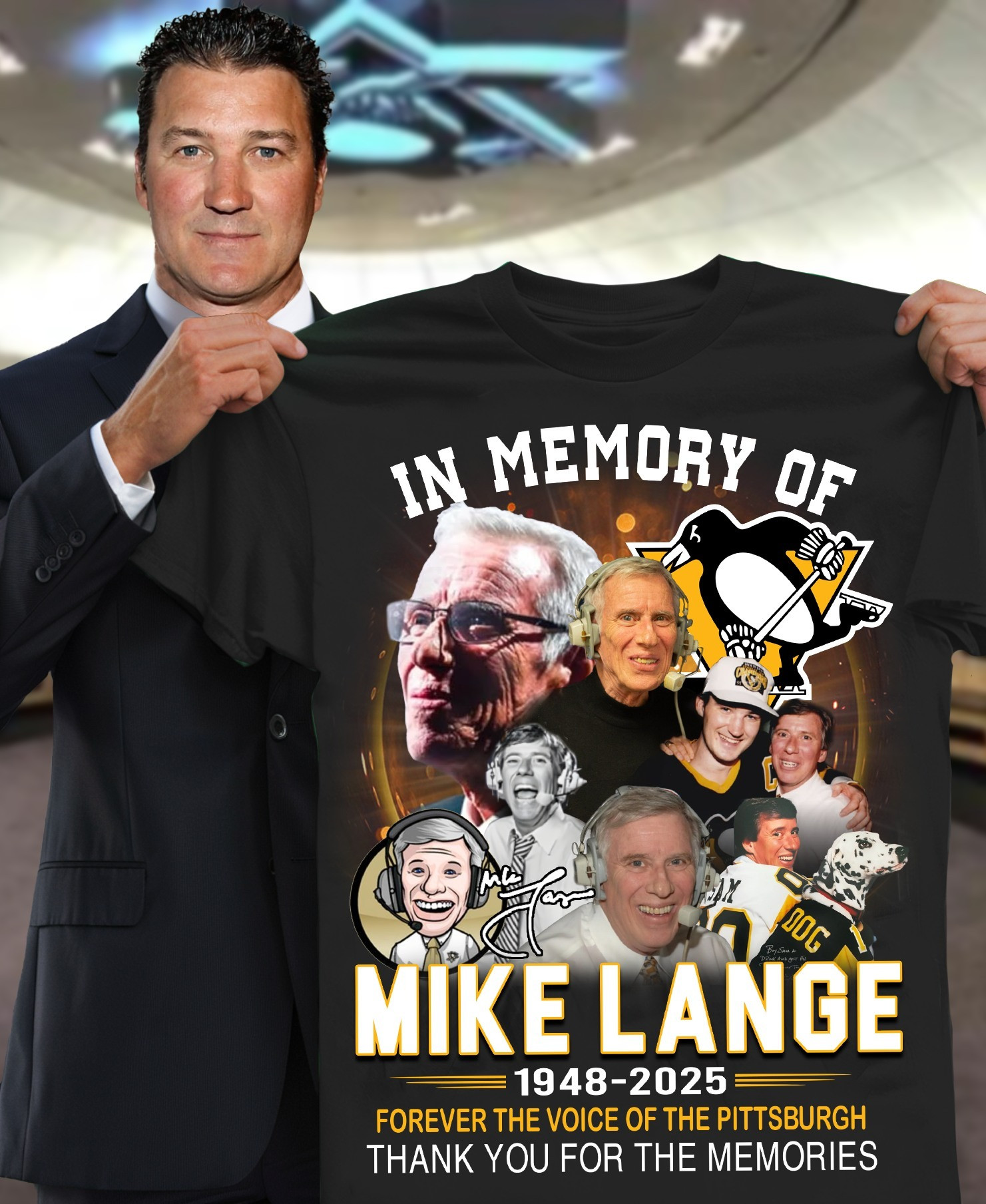 Thank You RIP Mike Lange In Memory T-Shirt Pittsburgh Penguins Gifts For Hockey Fans