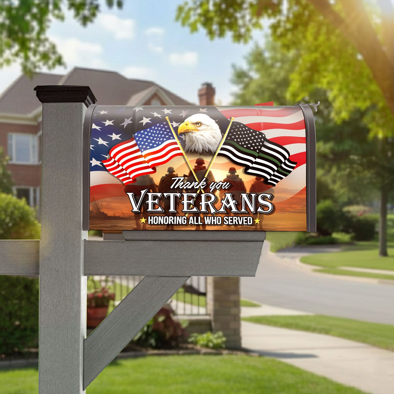 Thank You Veterans Eagle Memorial Veteran Mailbox Cover Proud Veterans Patriotic Gifts