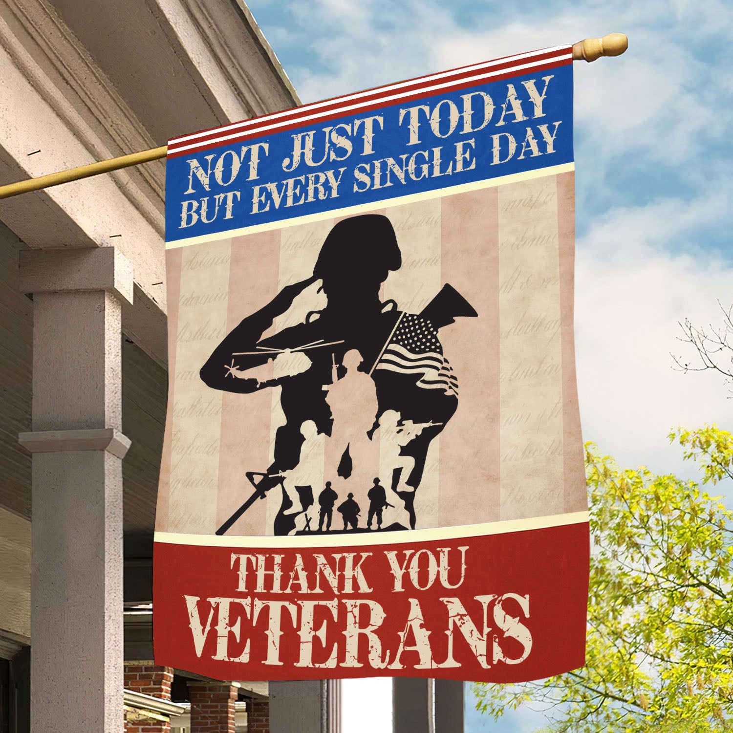 Thank You Veterans Garden House Flag Not Just Today Usa Flag Gift For Veterans