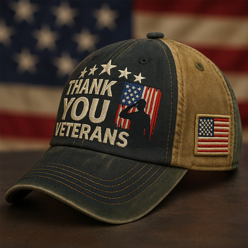 Thank You Veterans Hat Honoring Veteran Baseball Cap American Flag Pattern Gift Ideas