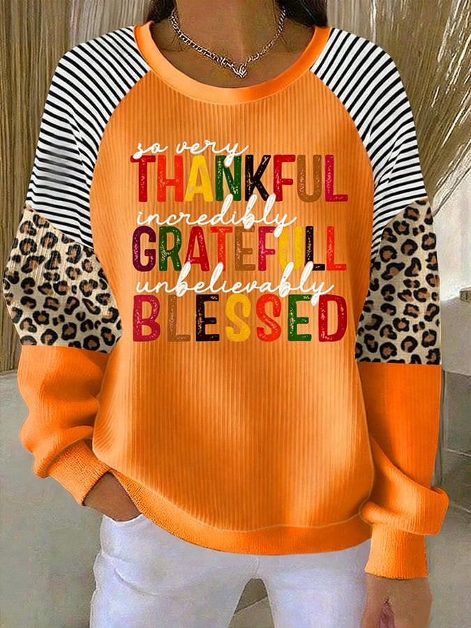 Thankful Grateful Blessed Thanksgiving Sweatshirt Happy Thanksgiving Clothing Gift Ideas
