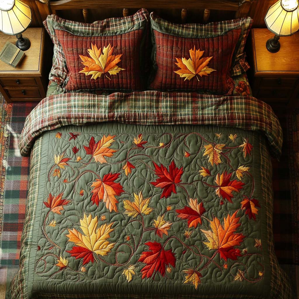 Thankful Harvest Quilted Bedding Set Best Bedspread Set Cute Fall Gifts For Girlfriend