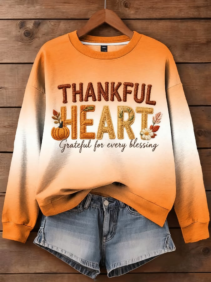 Thankful Heart Grateful For Every Blessings Sweatshirt Thanksgiving Merch Gift Ideas