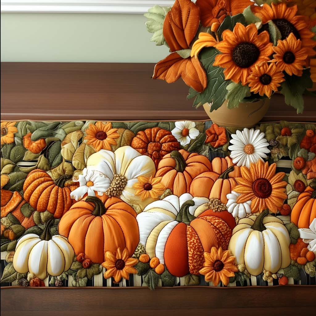 Thankful Hearts Quilted Table Runner Fall Themed Table Runners Family Presents