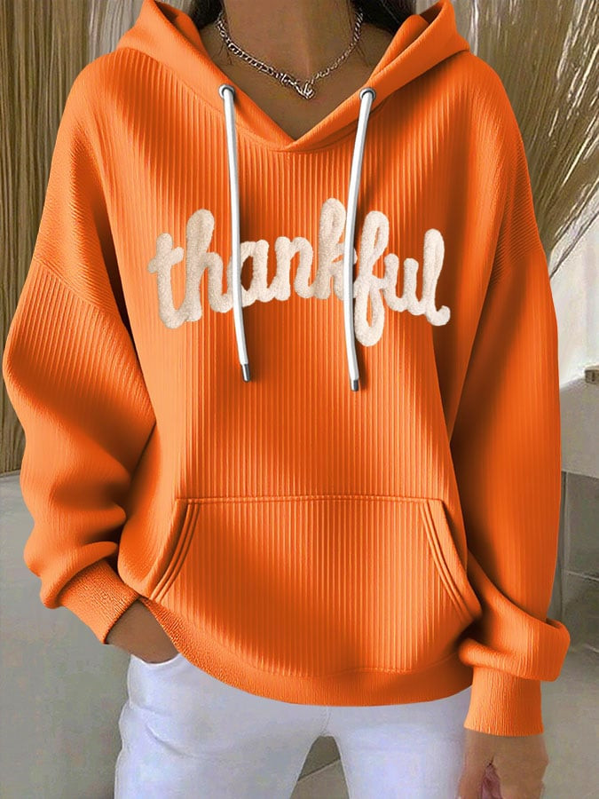 Thankful Hoodie Thanksgiving Clothing Autumn Lovers Presents For Her