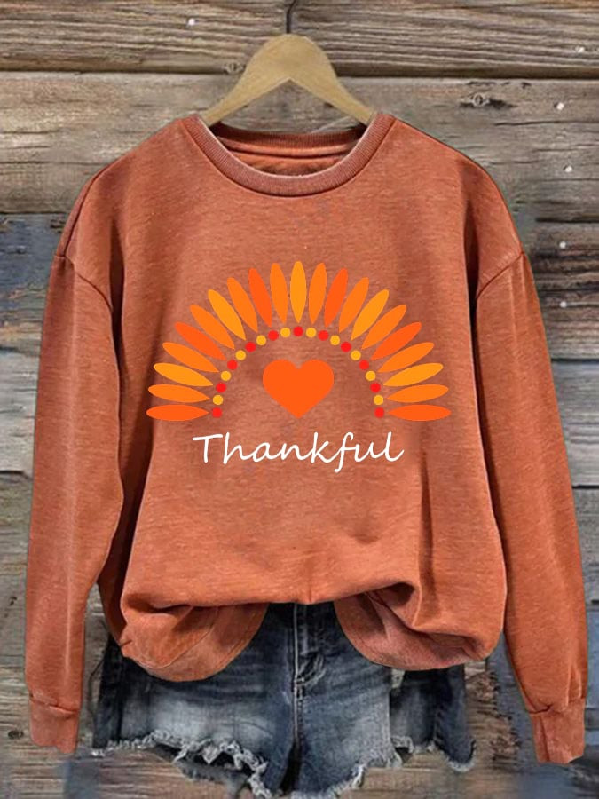 Thankful Pattern Sweatshirt Falling For Fall Merch Ideal Gifts For Best Friends