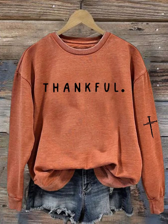 Thankful Thanksgiving Sweatshirt Happy Thanksgiving Merch Gifts For Christians