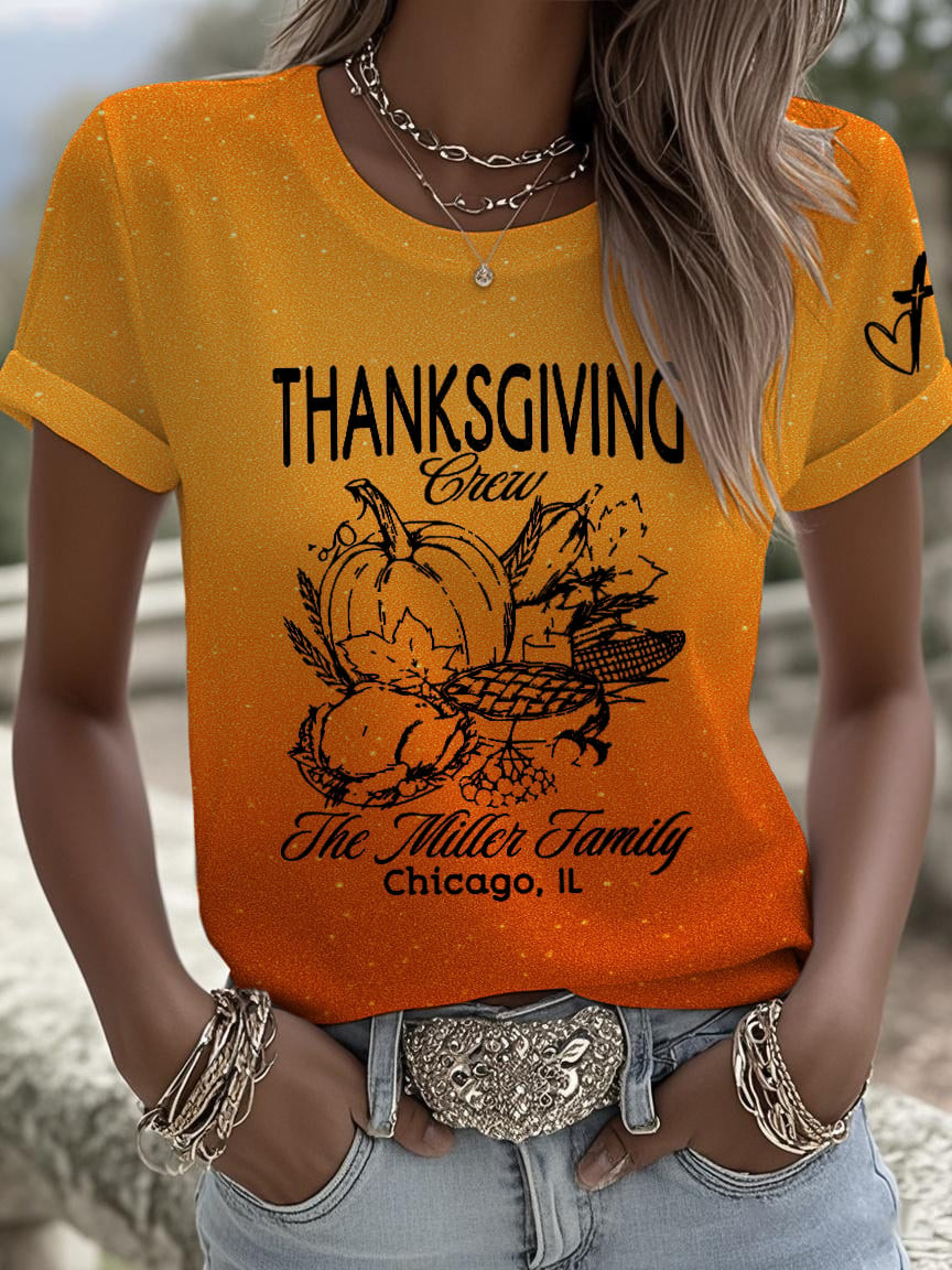 Thanksgiving Crew T-Shirt The Miller Family Shirt Thanksgiving Gifts For Family