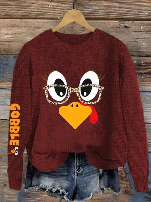 Thanksgiving Day Cute Turkey Fall Sweater Thanksgiving Clothing Presents For Christians