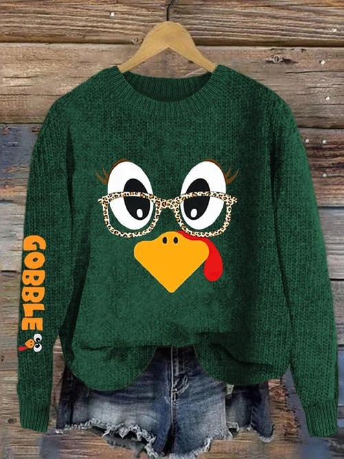 Thanksgiving Day Cute Turkey Fall Sweater Thanksgiving Clothing Presents For Christians