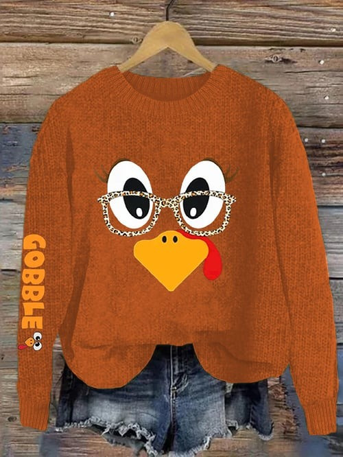 Thanksgiving Day Cute Turkey Fall Sweater Thanksgiving Clothing Presents For Christians