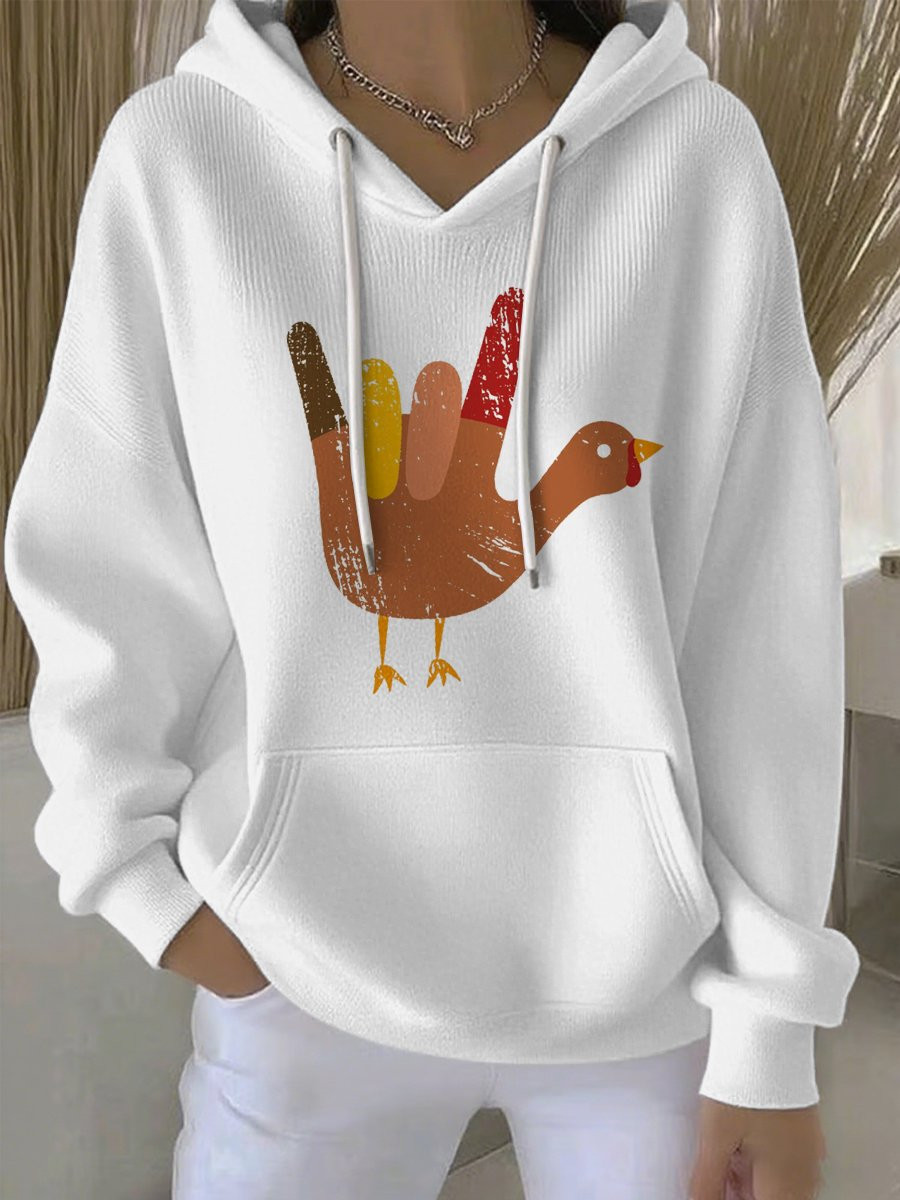 Thanksgiving Finger Hand Turkey Hoodie Turkey Day Merch Best Thanksgiving Gifts