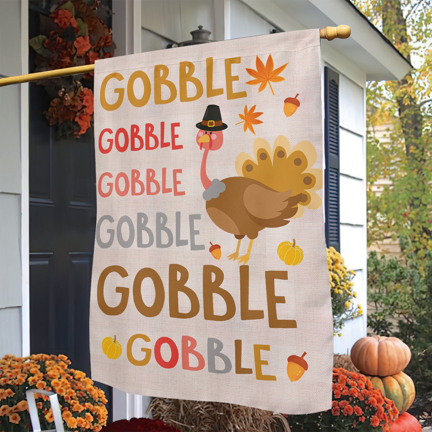 Thanksgiving Flag Gobble Thankful Season Outdoor Decor Yard Decor Gift For Thanksgiving Lovers