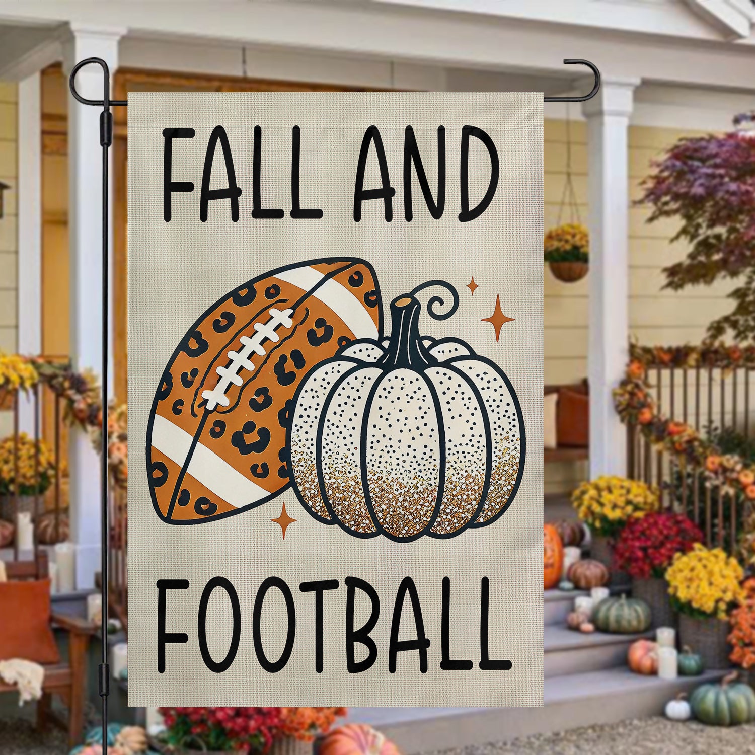 Thanksgiving Football Garden Flag Fall And Football Thankful Home Decor Gift For Football Lover