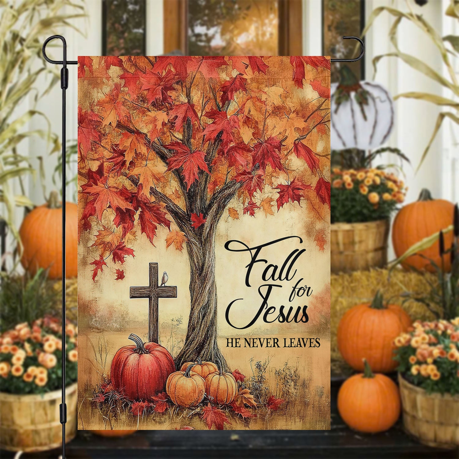 Thanksgiving Garden Flag Fall For Jesus Thankful Home Decor Autumn Yard Decor Gift