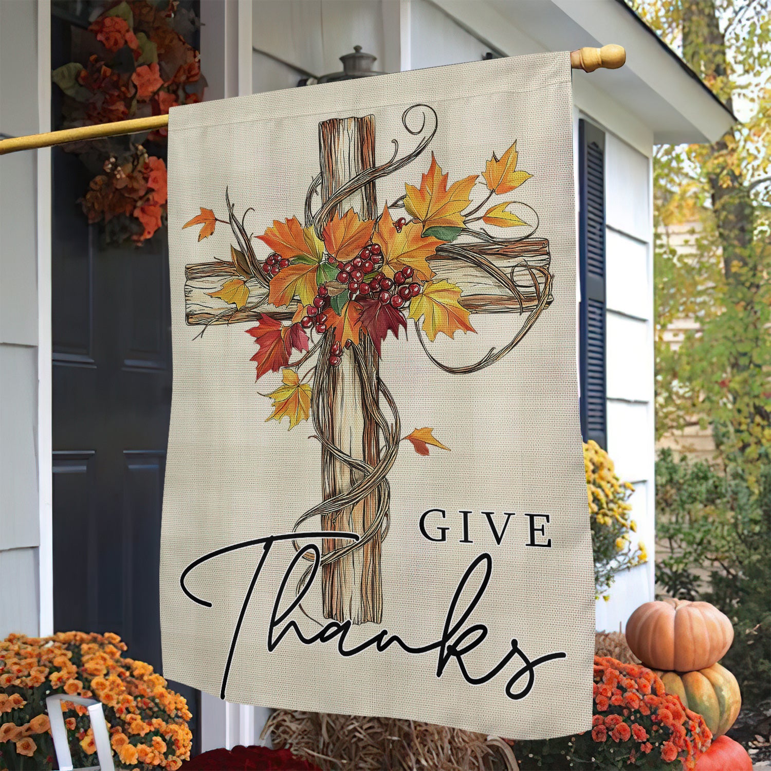 Thanksgiving Garden Flag With God All Things Are Possible Thankful Season Jesus Lovers Presents