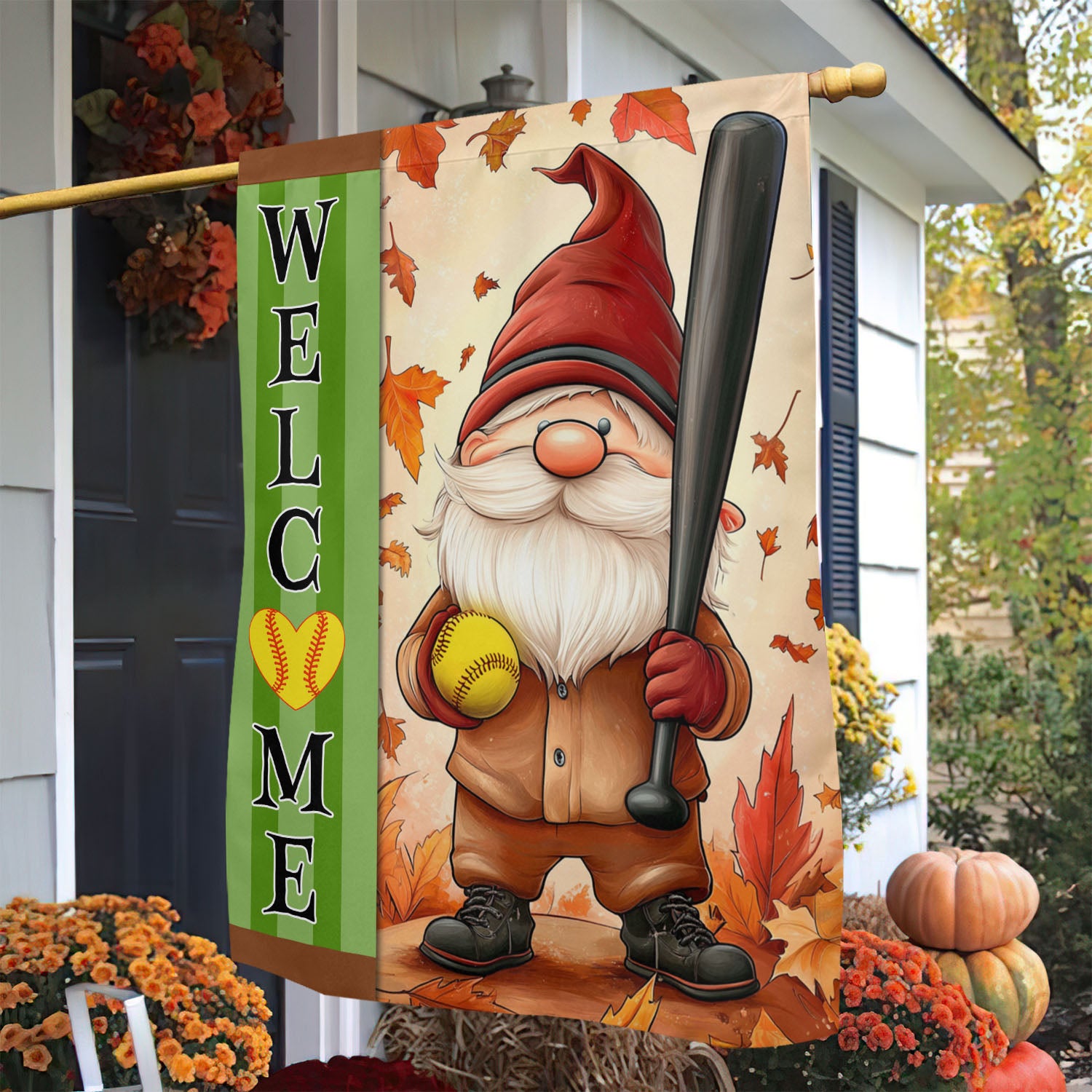 Thanksgiving Gnome Flag Welcome Thankful Season Yard Decor Gift For Gnome Lovers