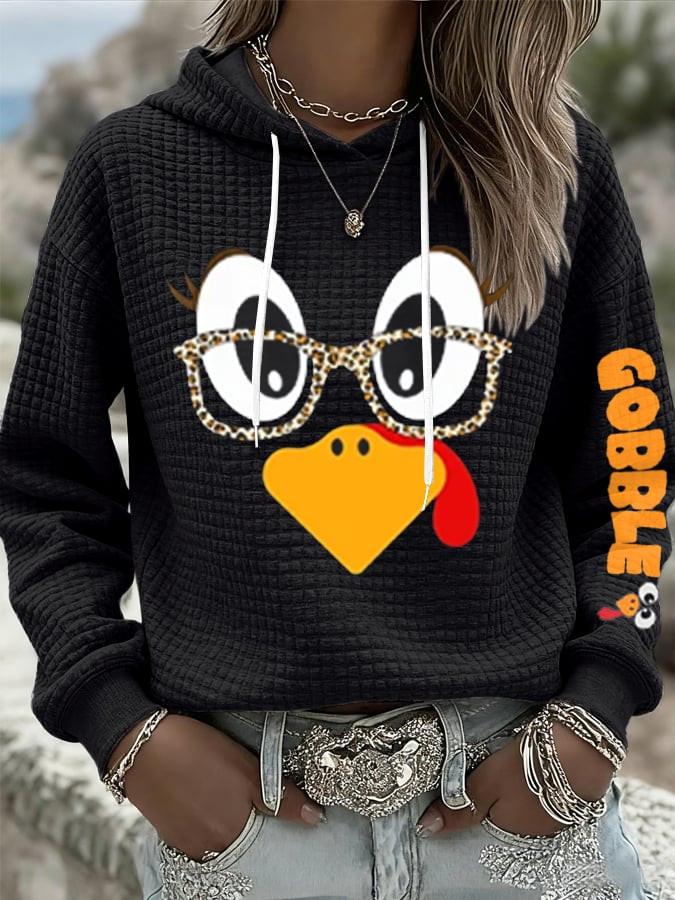 Thanksgiving Gobble Turkey Hoodie Retro Thanksgiving Gifts For Best Friends