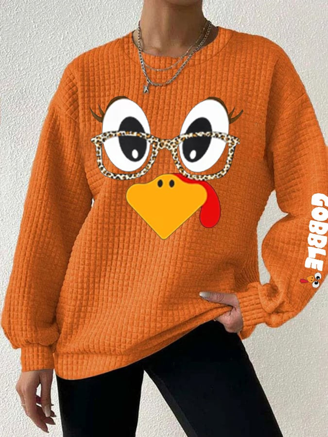 Thanksgiving Gobble Turkey Sweatshirt Cute Thanksgiving Ideal Gifts For Her