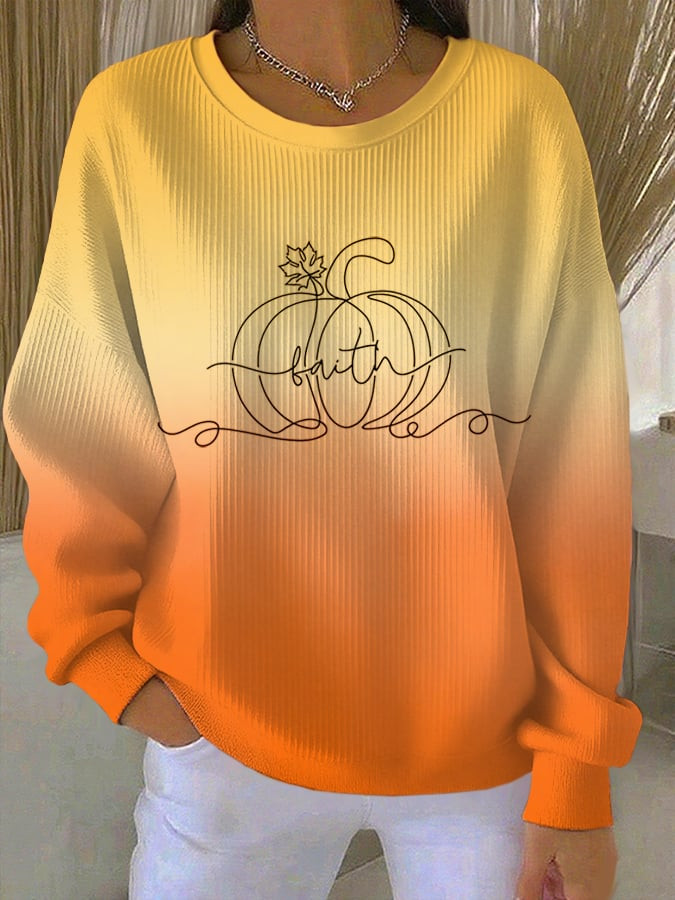 Thanksgiving Pumpkin Vibes Sweatshirt Happy Cozy Autumn Apparel Gifts For Her