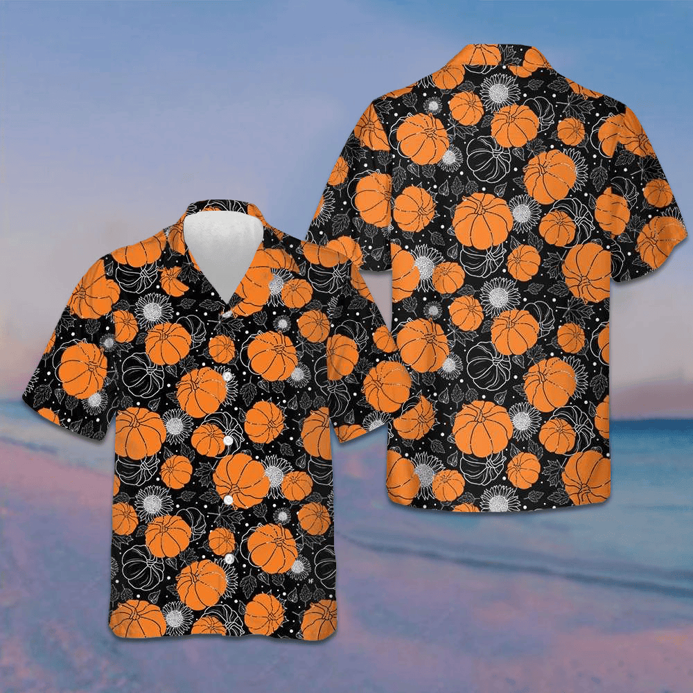 Thanksgiving Pumpkins And Sunflowers Seamless Pattern Hawaiian Shirt Gifts For Thanksgiving Thanksgiving Pumpkins And Sunflowers Seamless Pattern Hawaiian Shirt Gifts For Thanksgiving