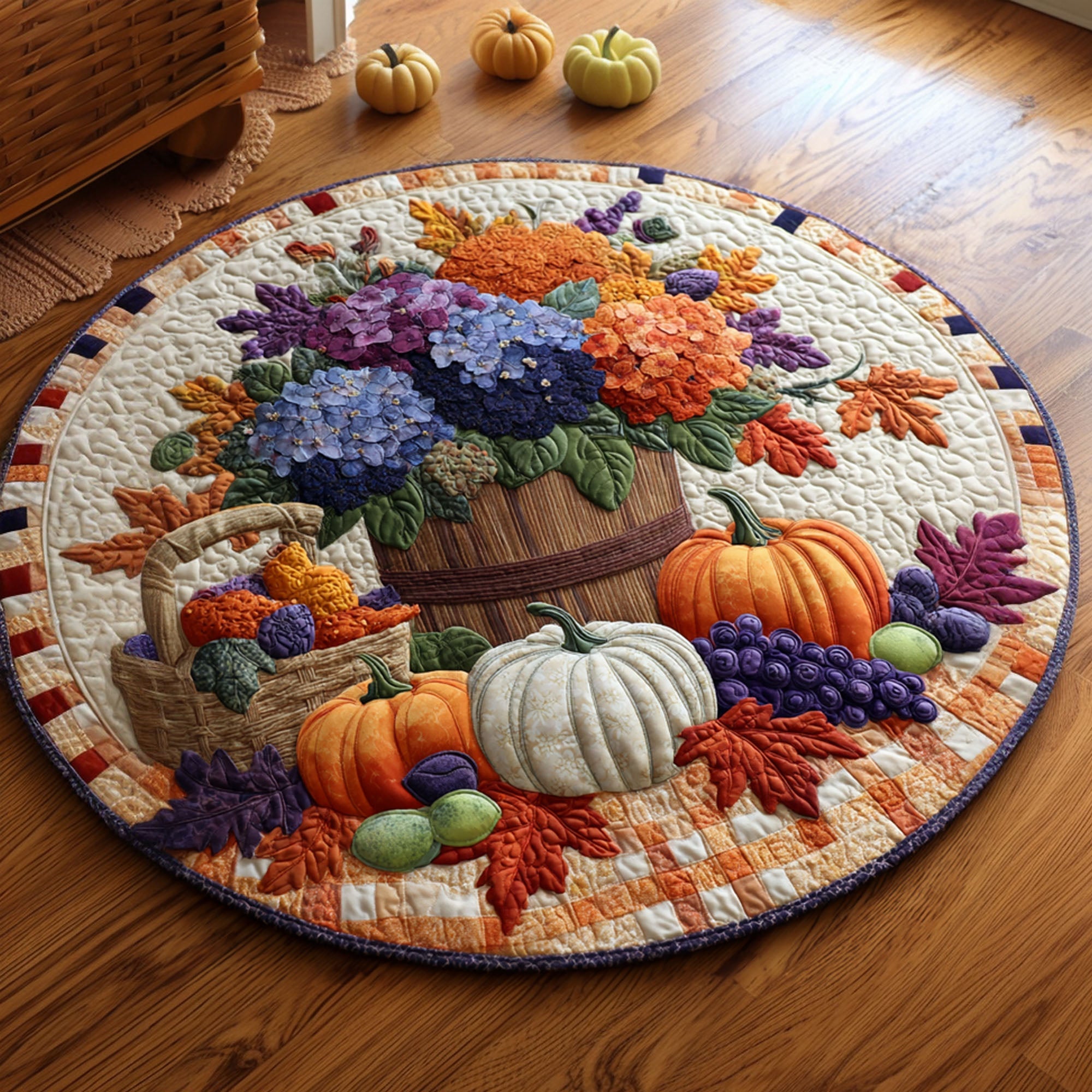 Thanksgiving Quilted Round Mat Entryway Design Ideas Gifts For Sunflower Lovers