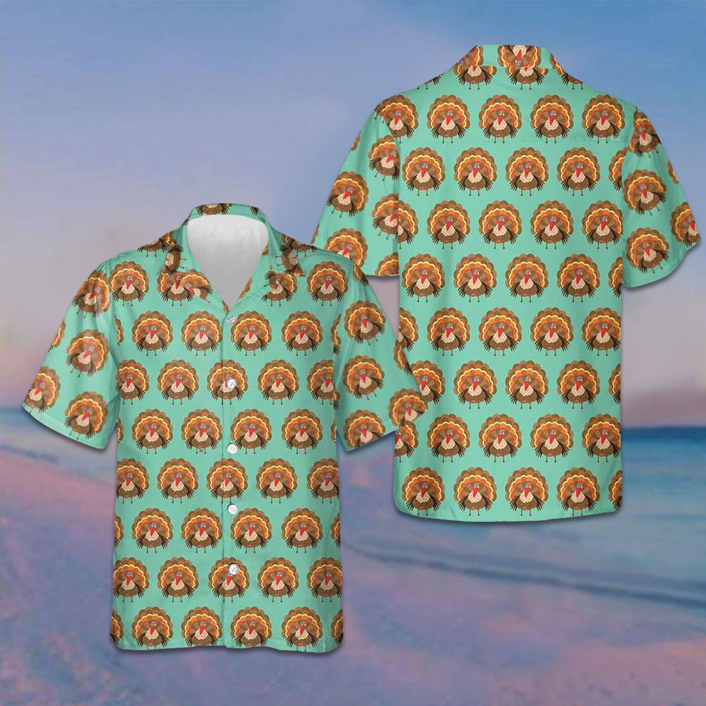 Thanksgiving Turkey Bird Hawaiian Shirt Short Sleeve Button Up Men Gifts For Thanksgiving Thanksgiving Turkey Bird Hawaiian Shirt Short Sleeve Button Up Men Gifts For Thanksgiving