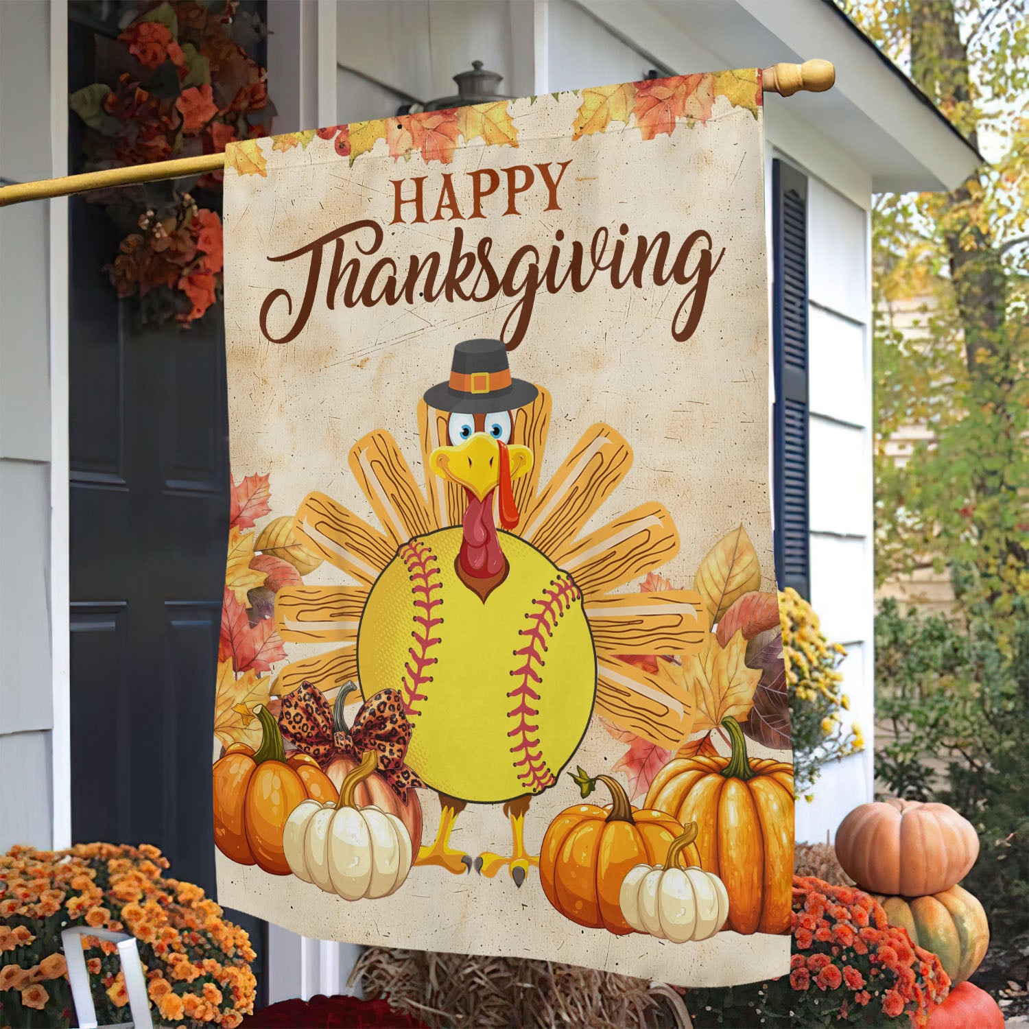 Thanksgiving Turkey Flag Happy Thanksgiving Season Outdoor Decor Yard Decor Turkey Hunter Gift