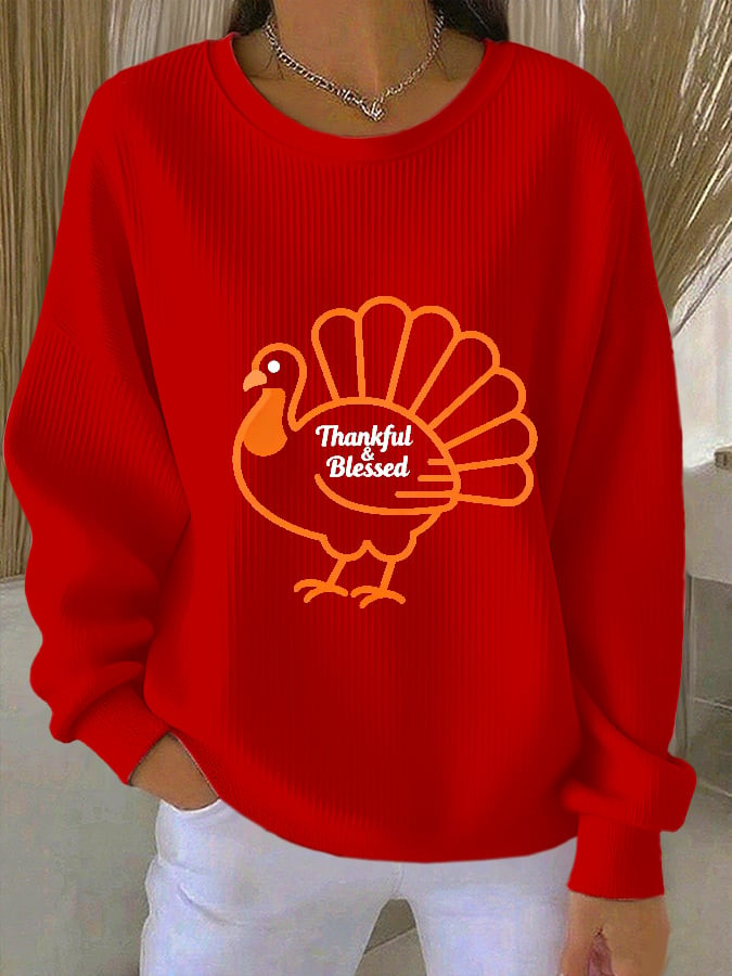 Thanksgiving Turkey Sweatshirt Happy Thanksgiving Day Merch Gifts For Her