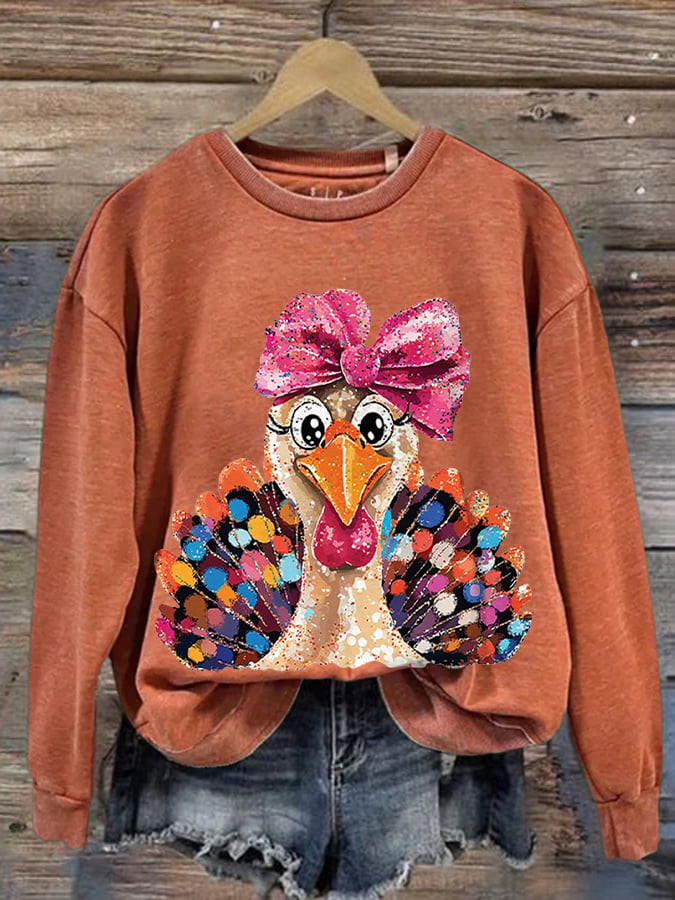 Thanksgiving Turkey Sweatshirt Turkey Day Apparel Gratitude Presents For Her